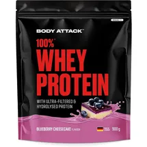 Body Attack 100% Whey Protein Blaubeere Käsekuchen Pulver 900 g