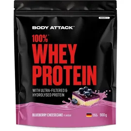 Body Attack 100% Whey Protein Blaubeere Käsekuchen Pulver 900 g