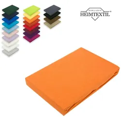 EXKLUSIV HEIMTEXTIL Marke Jersey Spannbettlaken Spannbetttuch Bettlaken Rundumgummizug 180 - 200 x 200 cm Terrakotta