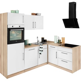 wiho Küchen Winkelküche »Cali«, mit E-Geräten, Stellbreite 230 x 170 cm weiß