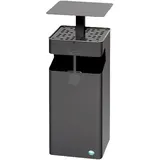 Proregal Kombiascher Schutzdach und Sieb | 38 Liter, HxBxT 88x35x35cm | Verzinkter Stahl | Eisenglimmer | Mülleimer Aschenbecher Abfalleimer