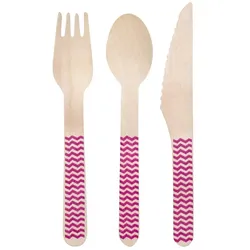 Holzbesteck Pinocchio pink 18-teilig - OS