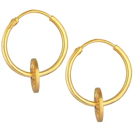 Elli Creolen Sonne Antik gold 925 Sterling Silber onesize