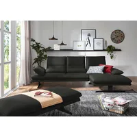 Ecksofa W.SCHILLIG "broadway, Designsofa mit tollem Sitzkomfort", grau (graphit z59), B:291cm H:94cm T:164cm, Longlife Xtra-Leder Z59: Glattleder mit modischer Prägung. Hautstärke 0, 9 - 1, 1 mm, Sofas, Sitztiefenverstellung, Kopfteil- & Seitenteilverstellung, Breite 291cm