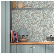 William Morris At Home Vliestapete Bird & Pomegranate 75 cm 10 m blau/mehrfarbig