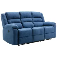 Vente-unique - Relaxsofa 3-Sitzer elektrisch - Stoff - Blau - burolo