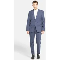 Lawrence Grey Hosenanzug Business-anzug Gemustert Regular Fit 1-reihig blau 46