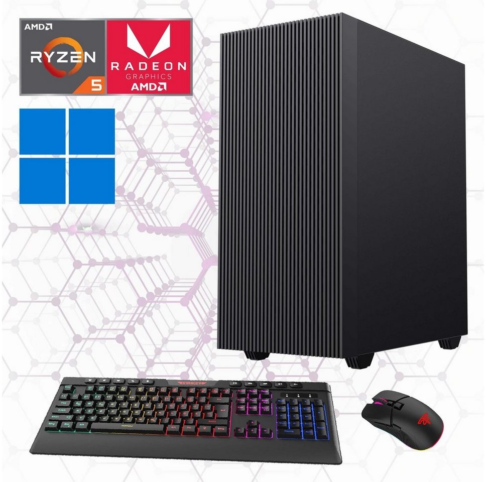 GAMEMAX Multimedia-PC Edge PC (AMD Ryzen 7 5700G, 16 GB RAM, 2000 GB SSD, Luftkühlung, Windows 11) blau|schwarz