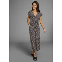 LAURA SCOTT LAURA SCOTT, Damen, Gr. 44, N-Gr, schwarz (schwarz, sand, geometrisch), Jersey, Obermaterial: 95% Viskose, 5% Elasthan, gemustert, figurumspielend wadenlang, V-Ausschnitt, Overalls Jumpsuit, mit geometrischem Muster