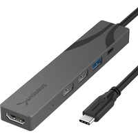 Sabrent Multi-Port-USB-C-Hub mit HDMI 4K@60 Hz, 3X USB-Anschlüsse, unterstützt Power Delivery (PD3.0) 90 W über USB C zum Aufladen Ihres Laptops oder Telefons, Robustes Aluminiumgehäuse (HB-SHPU)