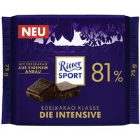 Ritter Sport Die Intensive 81% Edel-Bitterschokolade Packung 75g