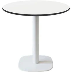 Restootab Tisch Round weiß Ø70cm - Modell weiß mit schwarzen Kanten