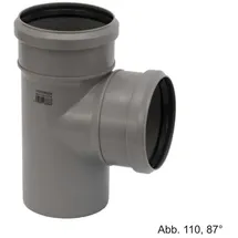 Valsir Einfachabzweiger Ø 90/50 mm 87° mit 2 Steckmuffen
