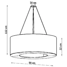 Sollux SL.0796 Kronleuchter SATURNO 90 schwarz