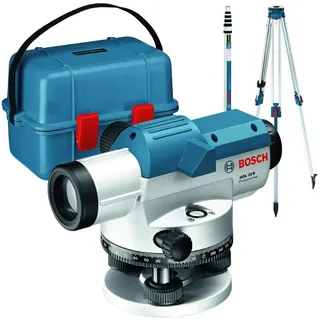 Bosch Optisches Nivelliergerät GOL 32 D Professional Set mit Baustativ BT 160, Messstab GR 500 Professional - Blue - One Size