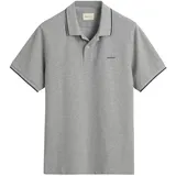 GANT Tipped Piqué Kurzarm-poloshirt Grey Melange XL