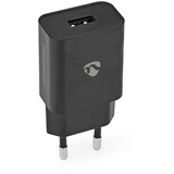 Nedis Netzladegerät 12 W 1x 2.4 A A | Anzahl der Ausgänge: 1x USB-A Kein Kabel im Lieferumfang enthalten | | einfache Ausgangsspannung Schwarz