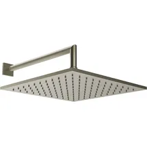 GESSI Emporio Antikalk-Kopfbrause 300 mm mit Gelenk und rundem Wandarm und quadratischer Rosette 45 mm, Länge 345 mm, 47364149, Farbe: Finox Optik