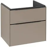 Villeroy & Boch Subway 3.0 Waschtisch-Unterschrank C576L1VM 62,2x57,6x47,8cm, mit LED/Griff Volcano black, taupe