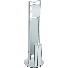 Wenko WC-Garnitur Sulmona silber Metall, 1 St.