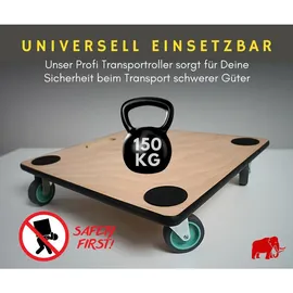 Proregal Transportroller Braun | 2 Stück | Möbelroller Rollbrett