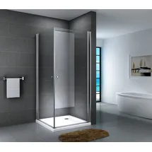 dein bau projekt Glasdusche Teilsatiniert 80 x 190 cm ohne Duschtasse und Ablauf - milchig