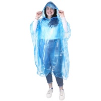 eBuyGB Regenponcho für den Notfall, wasserdicht, für den Außenbereich, Pacamac Größe L transparent/blau