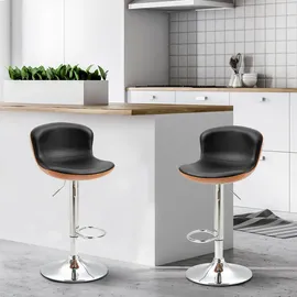 Homcom Barhocker 46 x 53,5 x 85-106 cm Schwarz