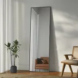 Boromal - Standspiegel 140x40cm Ganzkörperspiegel Schwarz Metallrahmen Rahmen hd Großer Wandspiegel für Ankleidezimmer/Schlafzimmer/Wohnzimmer