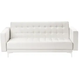 Beliani Schlafsofa 3-Sitzer Kunstleder weiß Aberdeen