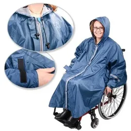 Rolko Regencape ROLKO-rainPRO für Rollstuhl mit Ärmeln blau