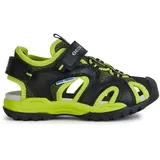 GEOX J Borealis Boy C Sandal, Black/Lime, 30 EU