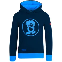 Kinder Hoodie Pullover Troll Marineblau / Mittelblau Gr. 104 - 4 Jahre