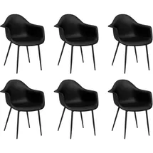 vidaXL Esszimmerstühle 6 Stk. Schwarz PP