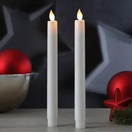 MARELIDA LED Stabkerzen 24 cm 2 St. weiß