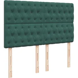 vidaXL Boxspringbett mit Matratze Dunkelgrün 140x200 cm Samt