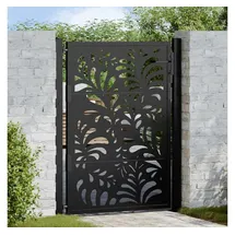 vidaXL Gartentor Schwarz 105x130 cm Stahl Wellendesign