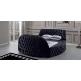Xlmoebel Rundbett Schwarzes Chesterfield Bett mit Polsterung im luxuriösen Hotel-Stil (Bett), Hergestellt in Europa schwarz