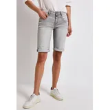 STREET ONE Bermudas Style Jane Sommerhose Jeans mit Slim Legs und Stretch grau 31