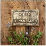 Antikas Wasserspeier Kein Trinkwasser- Schild, Hinweisschild aus Messing, Warnschild wie