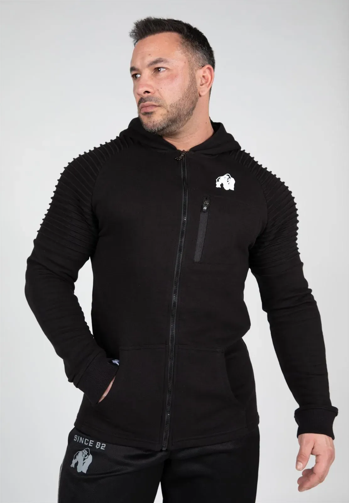 Delta Hoodie Mit Reißverschluss - Schwarz - S