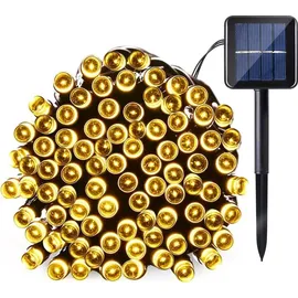 electight Lichterkette Solar 20M 200LEDs IP65 inkl. 8 Modi Gelb/Grün/Weiß