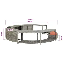 vidaXL Whirlpool-Umrandung Ø 283 cm grau