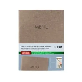 Sigel Speisekarten-Mappe DIN A5, 2 Hüllen beige, 1 St.