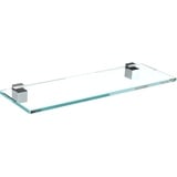 bijon Glasregal Glasablage Wandregal Glas Bad-Regal Glas Badezimmer Regal Badablage Ablageregal - 8mm Hartglas, 30 x 12 cm, Klarglas + Halterung G - Edelstahl Optik