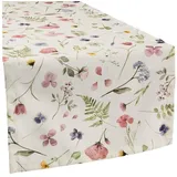 sander table + home Tischdecke Tischläufer "Marianne", Baumwolle Blumen bunt 50 cm x 140 cm