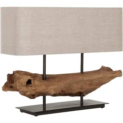 Tischleuchte Log aus Teakholz, Natur