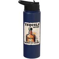 Tequila Never Broke My Heart I Bar Alkoholisch Drink Party Stainless Steel Insulated Water Bottle