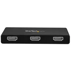 Startech 3-Port Multi-Monitor Adapter, USB-C auf 3x HDMI MST Hub, Dreifach 1080p 60Hz HDMI Laptop Display Extender / Splitter, extra langes integ. Kabel, nur Windows (MSTCDP123HD)