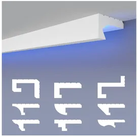 heximo LED-Schattenfugenprofil Stuckleisten, indirekte Beleuchtung XPS-Styropor-Trockenbau-Deckenstuck dekorative Lichtdeckenleisten (20,4 Meter HLED 29)